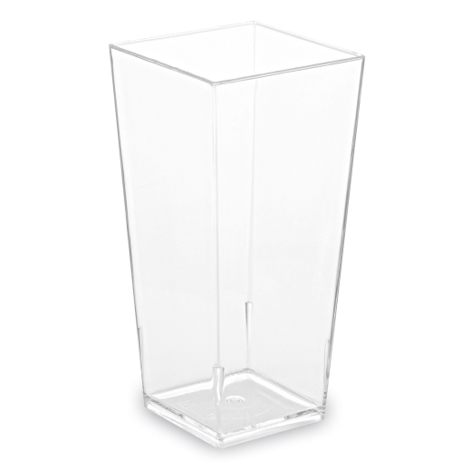 Fingerfood-Becher eckig, klar, 85 ml PS, 4 x 4 x 8,2 cm, 40 Stk.