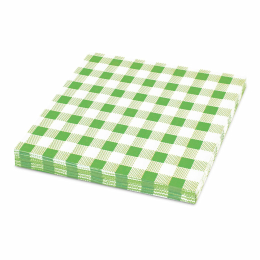 Servietten Prägeservietten 33 x 33cm, 1-lagig, KARO grün, 100 Stk.