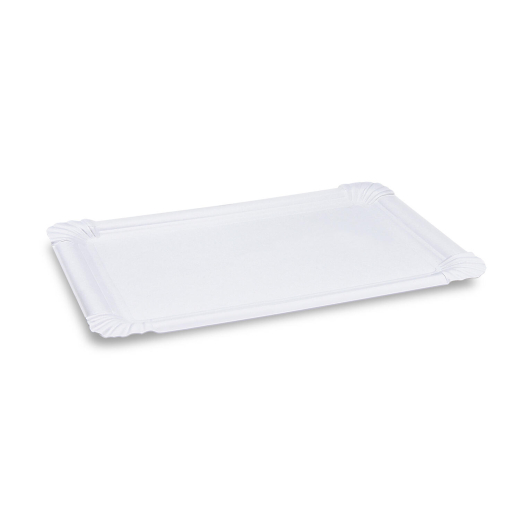 Pappteller aus Frischfaser 19 x 33 cm fettdicht weiß, 125 Stk.