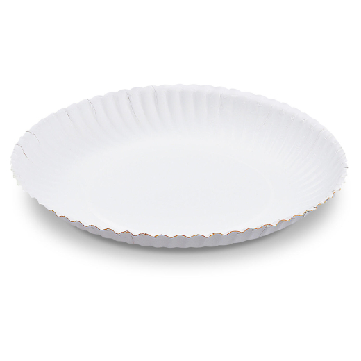 Pappteller aus Frischfaser rund tief Ø32cm fettdicht weiß, 50 Stk.