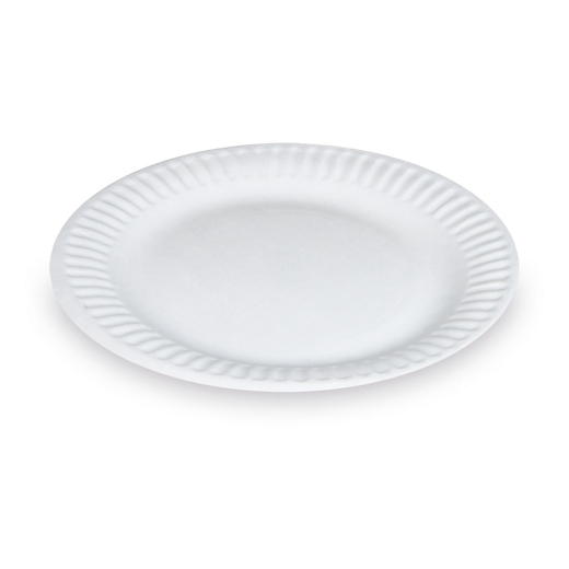 Pappteller 'RECY' rund Ø23cm weiß, 15 Stk.