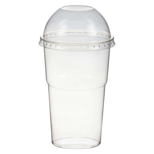 Smoothiebecher Dessertbecher + Domdeckel ohne Öffnung 250 ml Ø78mm, PET, glasklar, 50 Stk.