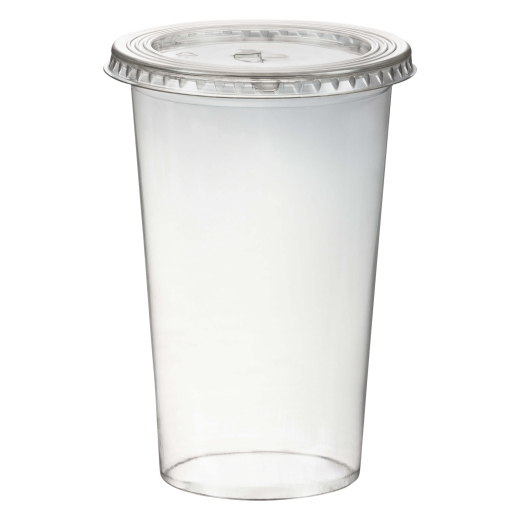 Smoothiebecher inkl. Deckel mit Schlitz 500 ml, Ø 95mm, PET, glasklar, 50 Stk.