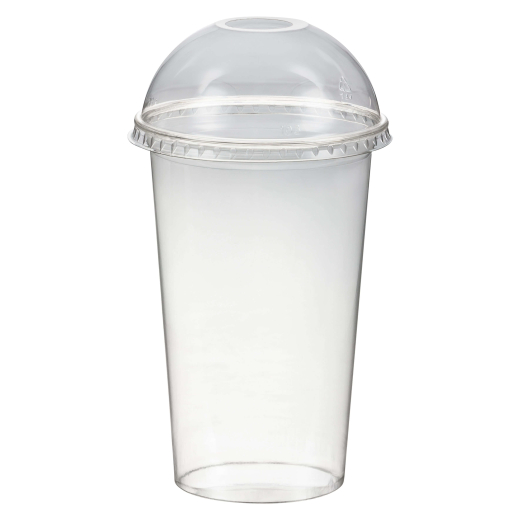 Smoothiebecher + Domdeckel mit Öffnung 500 ml, Ø 95mm, PET, glasklar, 50 Stk.