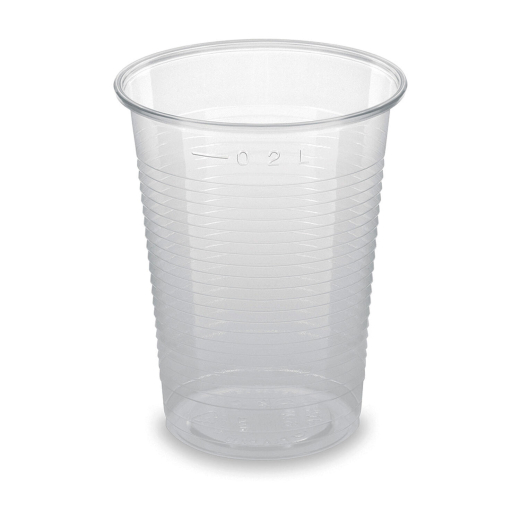 Einweg-Trinkbecher klar 200 ml 0,2 l aus PLA ø 70mm, 100 Stk.