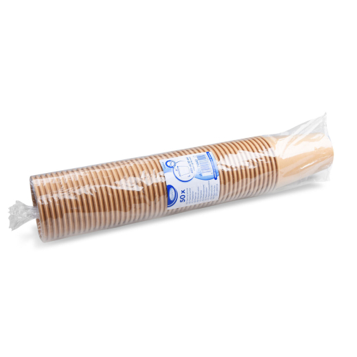 Heiß- und Kaltgetränkebecher Pappbecher braun 350ml 420ml 'L' Ø 90mm, 50 Stk.
