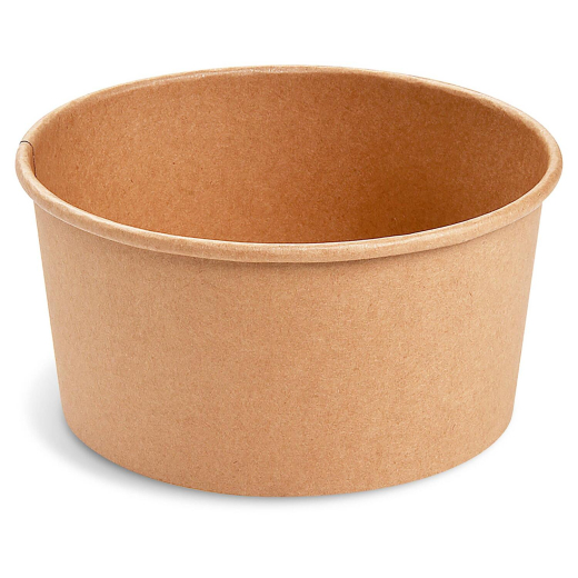 Salatschalen Feinkostschalen braun aus Pappe mit PE beschichtet 1000ml Ø150mm, 50 Stk.