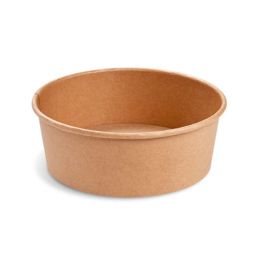 Salatschalen Feinkostschalen braun Ø150mm aus Pappe PE-beschichtet 1000ml, 50 Stk.
