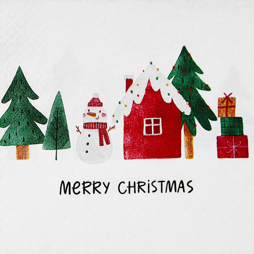 Weihnachtsservietten 3-lagig 33 x 33 cm Weihnachtsdorf, 20 Stk.
