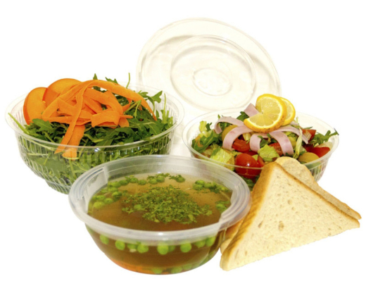 Salatschalen mit Deckel aus PLA transparent 480ml, 40 Stk.