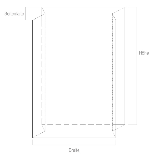 Seitenfaltensack 700x550x1500 mm, hoch transparent, 60my