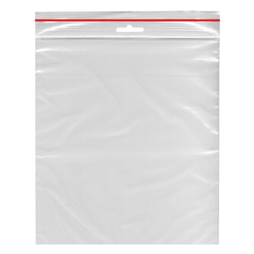 Druckverschlussbeutel 200 x 250 mm mit Eurolochung Farbstreifen rot 1000 Stk.