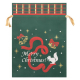 Geschenksack aus Vlies 55x75 cm, grün bedruckt, Deko-Sack für Weihnachten