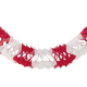 Girlande aus Papier rot/weiss schwer entflammbar Ø14.5cm 3.6m, 1 Stk.
