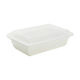 Mehrweg Menüboxen wiederverwendbar PP mit Deckel ungeteilt weiß 22x15x6.5cm, 50 Stk.