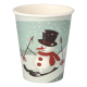 Heißgetränkebecher Pappbecher Wintermotiv 'Schneemann auf Ski' 200ml, 50 Stk.
