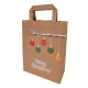 Papiertragetaschen aus Kraftpapier 220+100x280mm mit Weihnachtszweig braun, 250