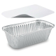 Alu-Servierschale Aluschale Grillschale eckig 1500ml inklusive Deckel, 5 Stk.