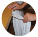 Tischskirting Tischverkleidung selbstklebend, Airlaid, 4m x 72cm gelbgrün