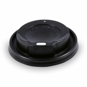 Domdeckel schwarz für Pappbecher 'Coffee to go' mit 80mm Ø, 100 Stk.