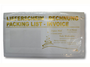 Dokumententaschen Begleitscheintaschen *Lieferschein/Rechnung* 'Weihnachten' DIN Lang, 1000 Stk.