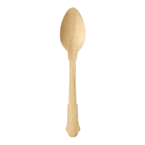 Kaffee- und Dessertlöffel aus Holz, 12 cm, natur, Vintage Design, 50 Stk.