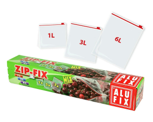 ALUFIX Tiefkühlsäcke Haushaltssäcke mit Zipp, 1liter 3liter und 6liter, 15 Stk.