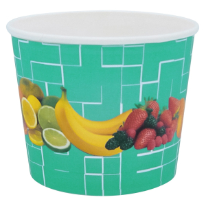 Eisbecher, Pappe rund 500 ml Ø 105mm, Höhe 84mm, 'Fruchtreigen', 45 Stk.