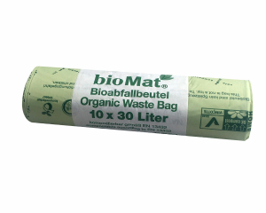 BIOMAT kompostierbare Abfallbeutel für organische Abfälle | 30L 53x60cm, 10 Stk.