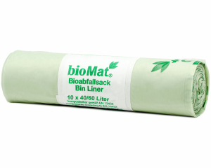 BIOMAT kompostierbare Abfallbeutel für organische Abfälle | 40-60L 61x80cm, 10 Stk.