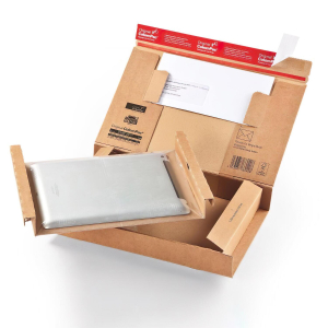 ColomPac Fixtray für 10' Tablet inkl. Versandkarton mit Selbstklebeverschluss & Aufreißfaden braun