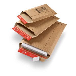 ColomPac Versandtaschen 150 x 250 x -50 mm extrem starke Wellpappe Selbstklebeverschluss Aufreißfaden braun