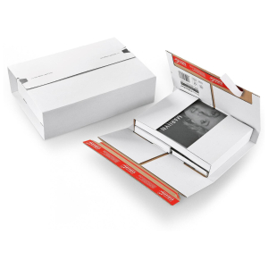 ColomPac Universal-Versandverpackung 298 x 205 x -85mm mit doppeltem Selbstklebeverschluss & Aufreißfaden weiß