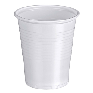 Trinkbecher weiß 0,15 l, 150 ml aus PP, Ø 70 mm, 100 Stk.