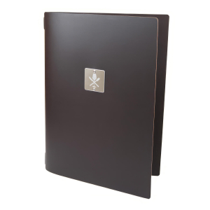 Speisekarte 'Fashion' A4, braun, Klemmschiene, wechselbare Gastro-Menükarte