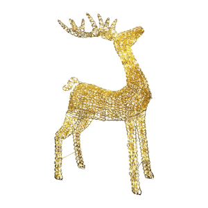 LED Rentier 120 cm, gold, 960 Mikro-LEDs warmweiß, Metall/PET, Deko IP44