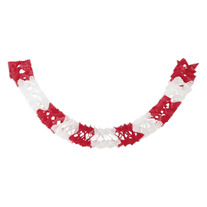 Girlande aus Papier rot/weiss schwer entflammbar Ø14.5cm 10m, 1 Stk.