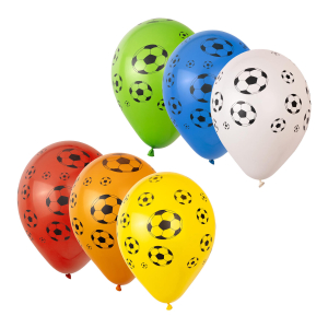Luftballons 'Fußball', bunt, Ø30cm, 12 Stk.