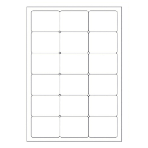 Etiketten Labels selbstklebend weiß 63.5 x 46.6mm auf DIN A4, 1800 Stk.