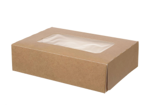 Fensterkarton Cateringkarton Geschenkkarton Transportkarton mit Sichtfenster 16 x 10 x 5 cm
