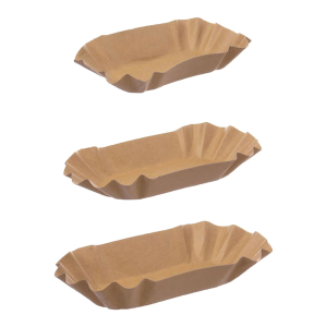 Pappschalen Größe S kunststofffreie Fettbarriere braun 9 x 14 x 3 cm, 250 Stk.