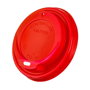 Domdeckel rot für Pappbecher COFFEE TO GO mit 90mm Ø, 100 Stk.