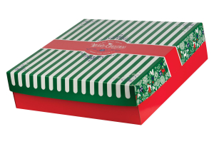 Keksbox Gebäckkarton mit Alubeschichtung 'Weihnachten' 350 x 350 x 100mm, 42 Stk.