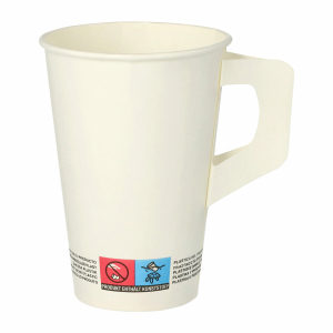Henkelbecher Kaffeebecher weiß, Pappe beschichtet, 200 ml, 80 Stk.