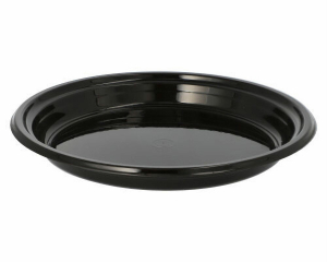 Mehrweg Menüteller rund Ø 22 cm H 2,6 cm Mikrowellentauglich schwarz, 12 Stk.