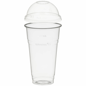 Trinkbecher 500ml + Domdeckel mit Rundloch aus PLA 50 Stk.