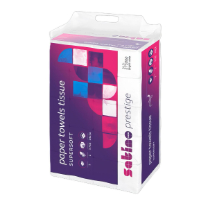 Satino prestige Falthandtücher, System PT2, 24x24cm, 2-lagig 25 x 150 Stk = 3750 Stück - Interfold, weiß