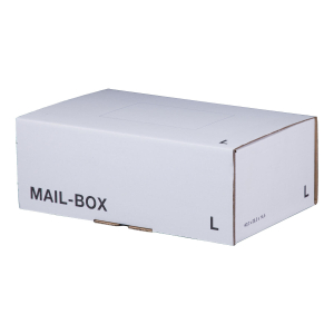 Versandkarton 395x248x141mm MAILBOX L mit Steckverschluss wiederverschließbar weiß