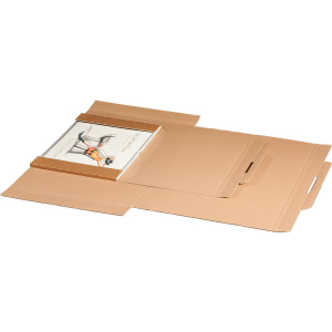 Kalenderverpackungen 347x247mm bis 15mm Höhe mit Steckverschluss zum Wiederverschließen für A4 braun