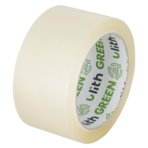 ULITH GREEN Packband Klebeband 50mmx66m mit 30 % recyceltem Polypropylen & leise, transparent